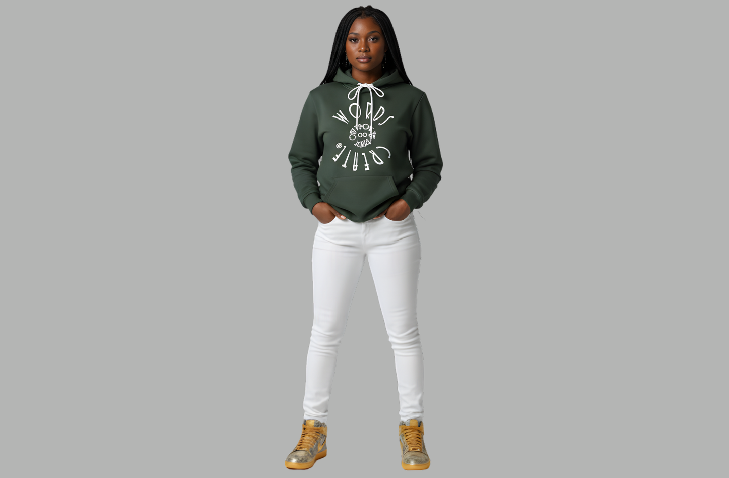 From The Inside Hoodie Bring Forth "Vision" Military Green and White