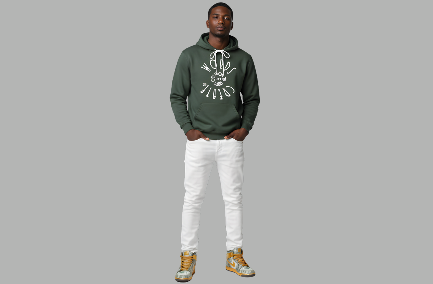 From The Inside Hoodie Bring Forth "Vision" Military Green and White